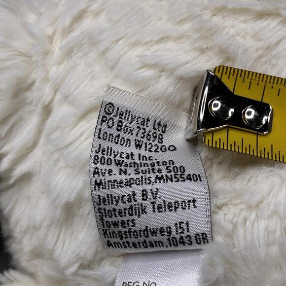 Jellycat Squishu Puppy Dog 13” Gray & White Laying Plush Stuffed Animal - Picture 3 of 6